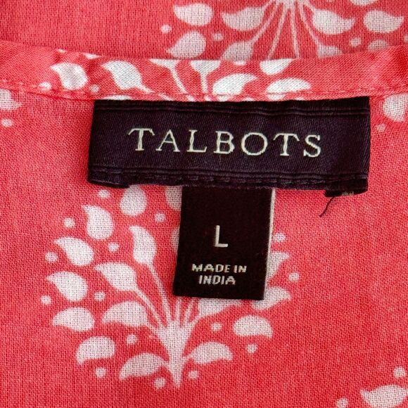 Talbots Embroidered Beaded Y2K Floral Print Tunic Top Women's Size Large - Picture 3 of 7